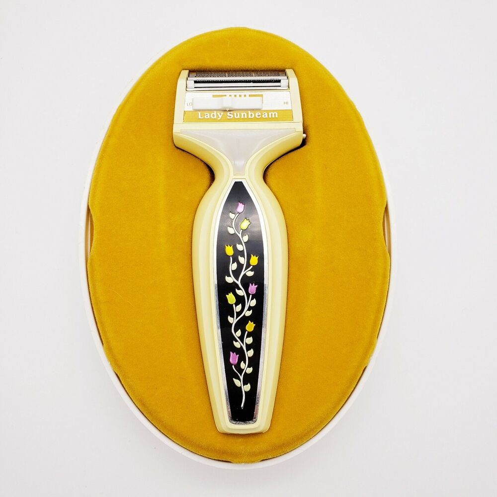 Vtg Lady Sunbeam Rascal Electric Razor Spring Tulips Hair Removal Tool MCM Works